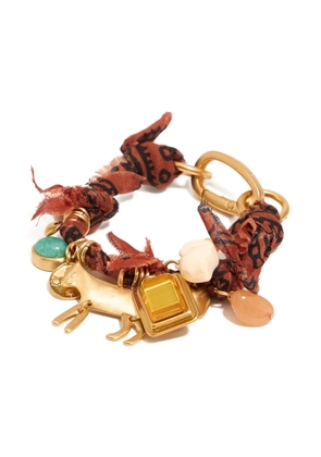 Bimba y Lola braided charm bracelet - Brown