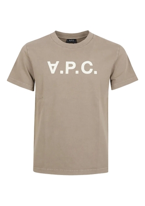 A.P.C. logo-print T-shirt - Neutrals
