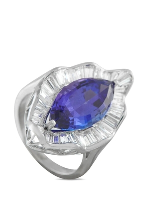 LB Exclusive platinum diamond tanzanite ring - Silver