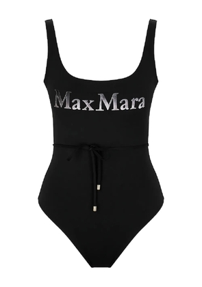 Max Mara Carisma logo-print swimsuit - Black