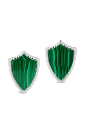 Mateo Malachite Shield cufflinks - Silver