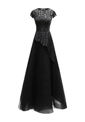 Gemy Maalouf floral-embroidered dress - Black