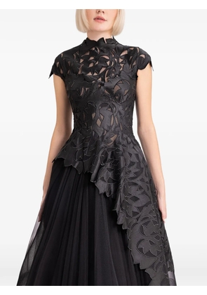 Gemy Maalouf floral-embroidered dress - Black