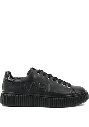 Karl Lagerfeld embossed logo platform sneakers - Black