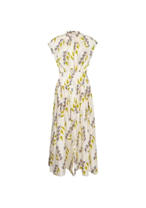 Ulla Johnson Lausanne button floral midi dress - Neutrals
