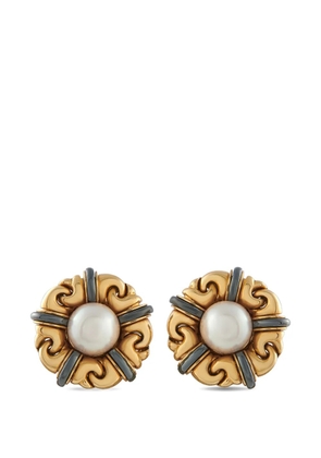 Bvlgari Pre-Owned pearl yellow gold clip-on earrings