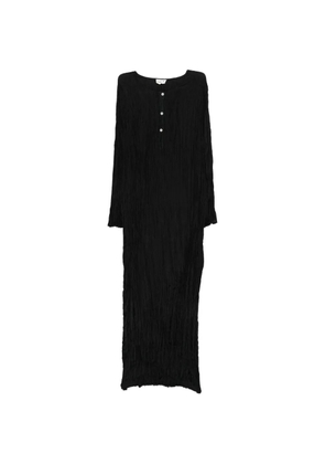P.A.R.O.S.H. button-fastening textured midi dress - Black