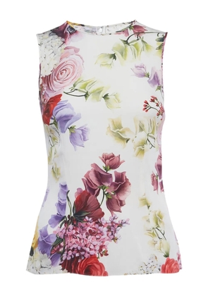 Dolce & Gabbana Pre-Owned floral-print sleeveless top - White