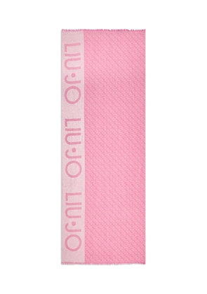LIU JO logo-detail fringed scarf - Pink