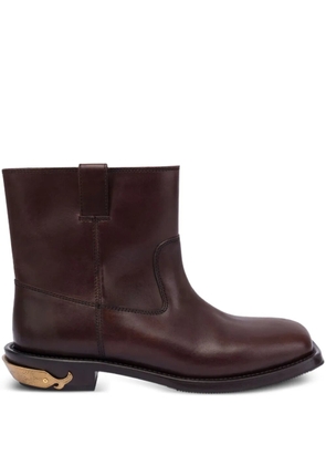 Moschino leather ankle boots - Brown