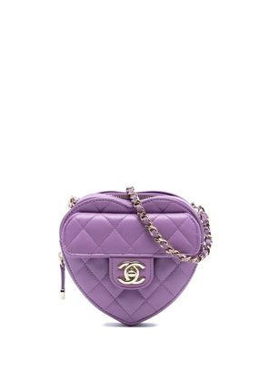 CHANEL Pre-Owned 2021 Mini Lambskin CC in Love Heart crossbody bag - Purple