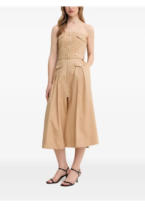Gaudi zip belted midi dress - Neutrals
