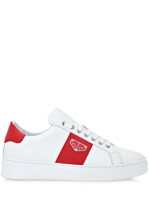 Philipp Plein logo-plaque panelled sneakers - White
