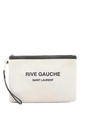 Saint Laurent Pre-Owned 2000s top-zip clutch bag - Neutrals