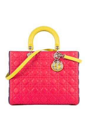 Christian Dior Pre-Owned large Lady Dior quilted top-handle tote bag - Pink