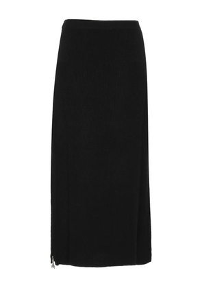 Patrizia Pepe ribbed midi skirt - Black