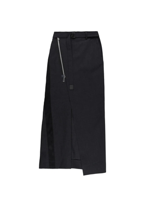 sacai zip-up belted maxi skirt - Grey