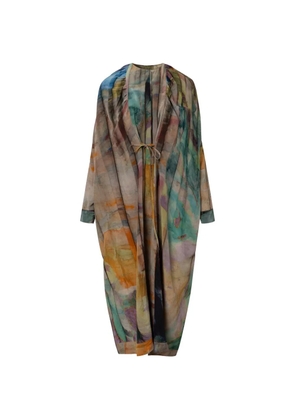 Anntian printed tie-detail maxi dress - Neutrals