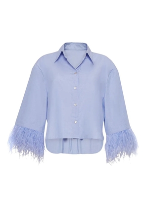 Cara Cara Chester feather-cuff cotton shirt - Blue