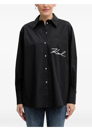 Karl Lagerfeld pocket logo-embroidered shirt - Black