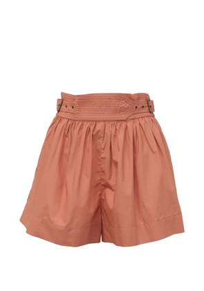 Ulla Johnson Jodi belted poplin shorts - Orange