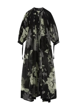 Lee Mathews tie-detail floral dress - Black