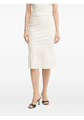 Armani Exchange ruffle-hem midi skirt - Neutrals