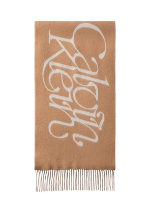 Calvin Klein fringed scarf - Neutrals