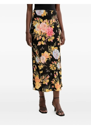 NEVER FULLY DRESSED floral bow-detail midi skirt - Black