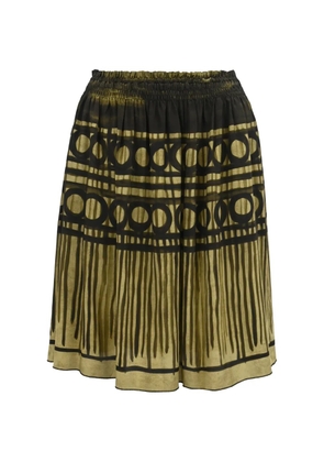 Miu Miu Pre-Owned geometric-print A-line skirt - Green