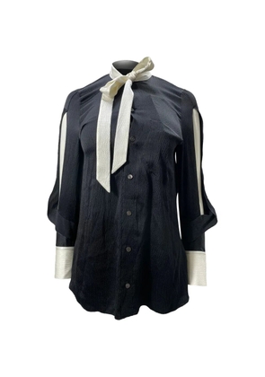 Roland Mouret textured long-sleeve blouse - Black