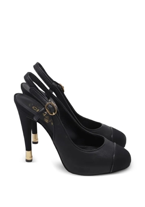 CHANEL Pre-Owned cap-toe platform slingback pumps - Black