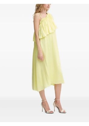 Bruuns Bazaar ruffle one-shoulder midi dress - Yellow