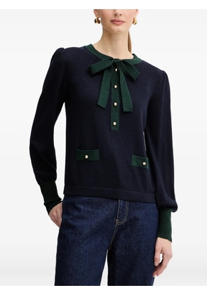LUISA SPAGNOLI Maluma bow buttoned sweater - Blue