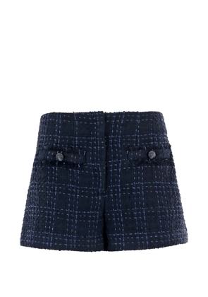Veronica Beard Gershwin button check shorts - Blue