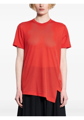 Comme Des Garçons asymmetric mesh T-shirt - Red