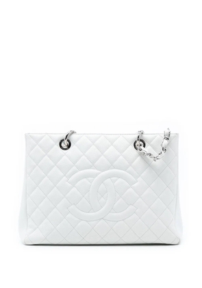 CHANEL Pre-Owned 2013-2014 Caviar Grand Shopping tote bag - White