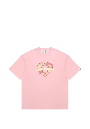 AAPE BY *A BATHING APE® heart-appliqué T-shirt - Pink