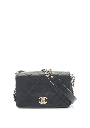 CHANEL Pre-Owned 2021-2026 Small Quilted Lambskin Chain Rows Flap crossbody bag - Black