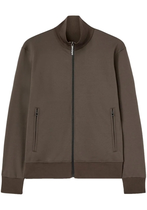 Palm Angels logo-print zip-up track jacket - Brown
