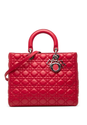 Christian Dior Pre-Owned 2012 Large Lambskin Cannage Lady Dior satchel - Red