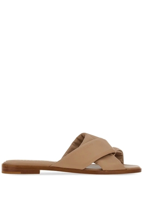 Ferragamo knot-detail leather slides - Neutrals