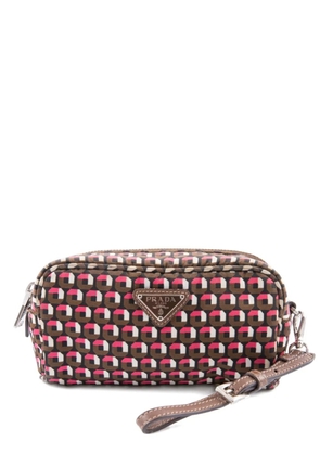 Prada Pre-Owned 2024 geometric-print clutch - Brown