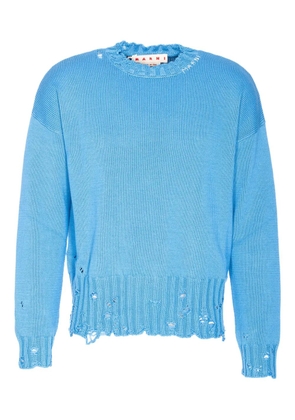Marni distressed-effect jumper - Blue