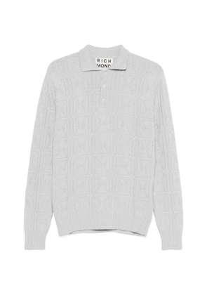 John Richmond patterned polo shirt - Grey