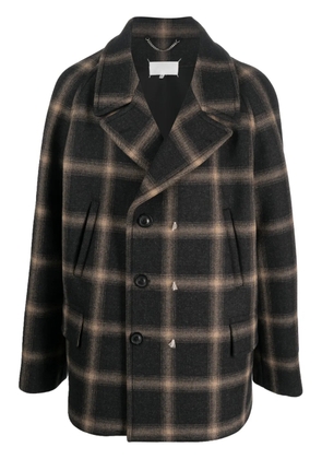 Maison Margiela x Pendleton checked wool peacoat - Black