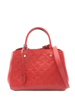 Louis Vuitton Pre-Owned 2015 MM Montaigne Monogram embossed-logo tote bag - Red