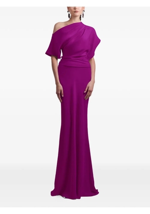 Gemy Maalouf asymmetrical draped maxi dress - Purple