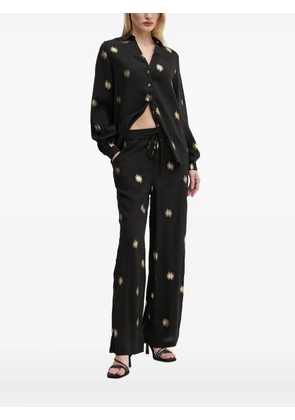 NEVER FULLY DRESSED gold-sun embroidered shirt - Black