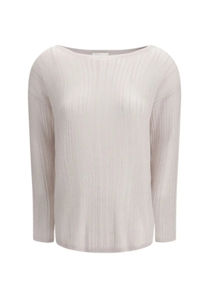 Allude boatneck ribbed knitwear - Neutrals
